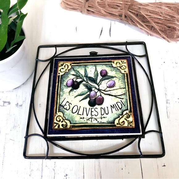 Susan Winget Other - Susan Winget Trivet - Black Metal Frame - Vintage Home